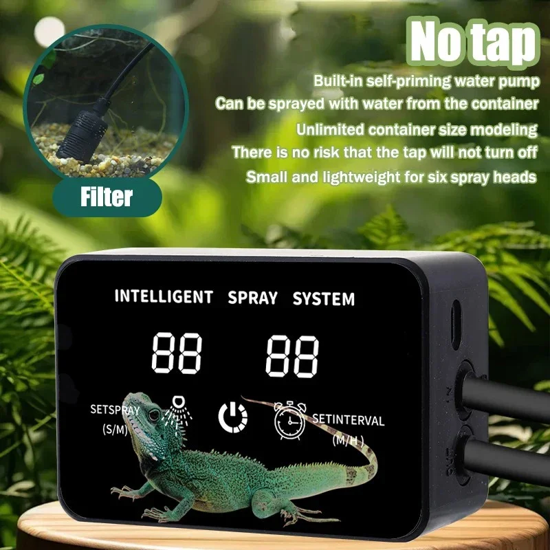 Drip Irrigation Kit - Intelligent Reptile Fogger Tijdsgecontroleerd spuitsysteem Terrarium
