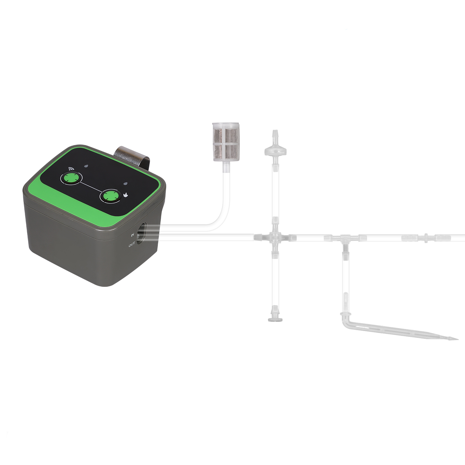 Drip Irrigation Kit - Slimme bewateringsapparaat met cyclus-soak-modus, app-gestuurde timer