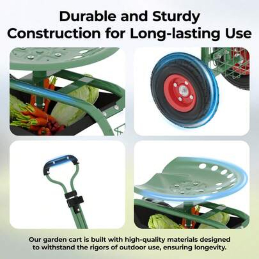 Zware transportkar met zitting - Gardening Tools For Seniors recensie en prijs