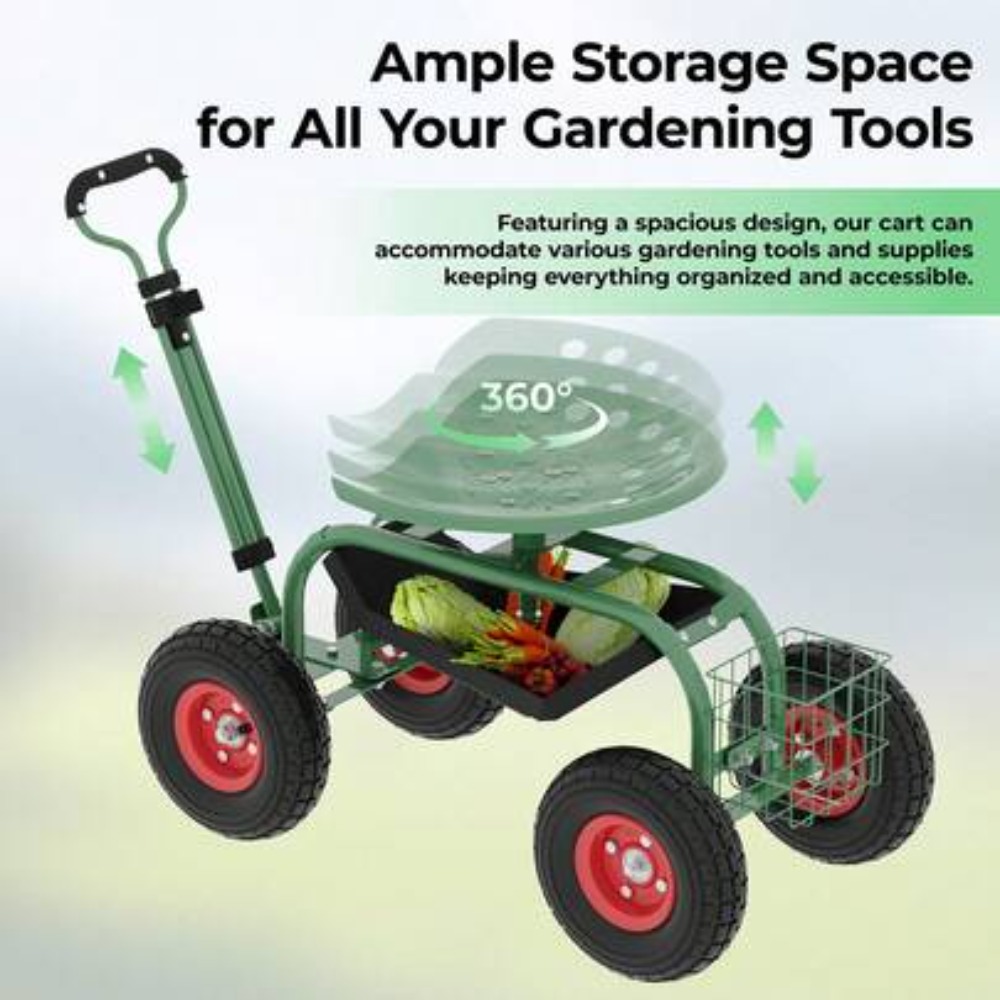 Zware transportkar met zitting - Gardening Tools For Seniors recensie en prijs