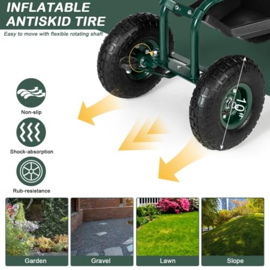Tuinwagen met zitje, wielen, s - Gardening Tools For Seniors recensie en prijs